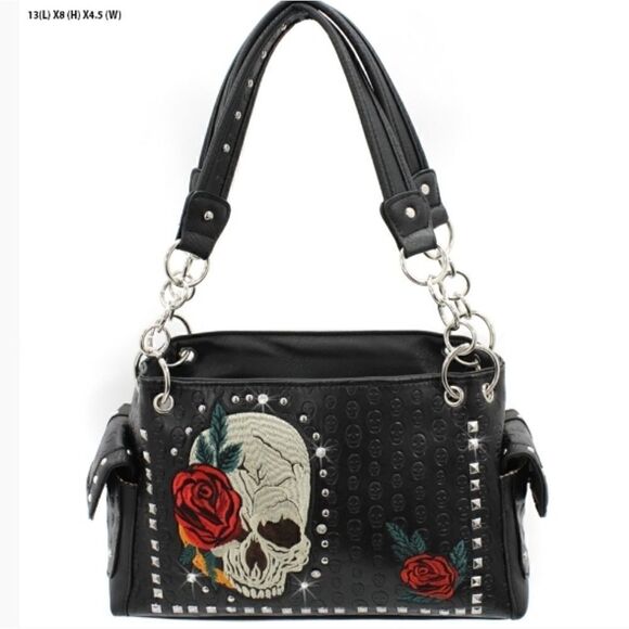 BHW Handbags - Skulls & Rose Red Handbag